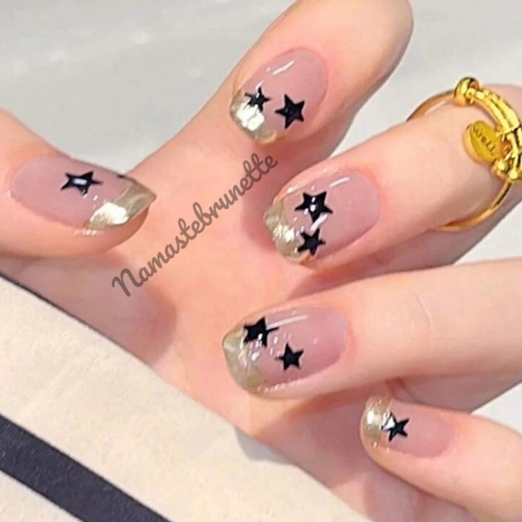 2/$16 Stars French Manicure Press On Nails - Picture 3 of 13